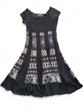 Frank Lyman Design Fit & Flare Dress Boho Aztec Pattern Panels 2